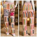 Christmas,Cozy,Reading,Gift For Yourself,Vector - A Girl Who Loves Books Birth Month Flower - Personalized Pajama Pants