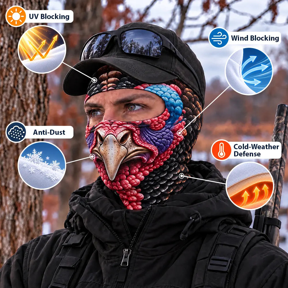 Christmas,Humorous,Hunting,Icon,Top Market - Gag Gift For Men Who Love Hunting, Hunter, Friend - Personalized Funny Realistic Buck, Turkey Head Balaclava Face Mask