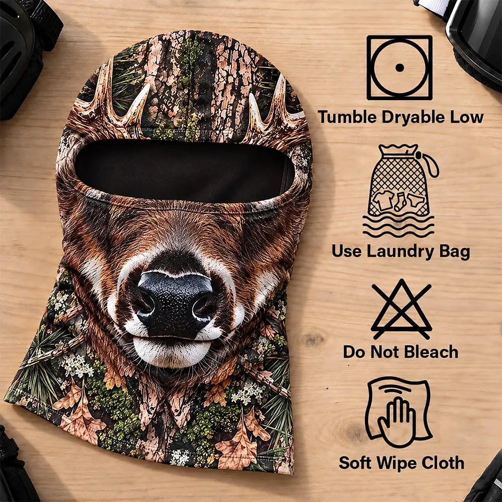 Christmas,Humorous,Hunting,Icon,Top Market - Gag Gift For Men Who Love Hunting, Hunter, Friend - Personalized Funny Realistic Buck, Turkey Head Balaclava Face Mask