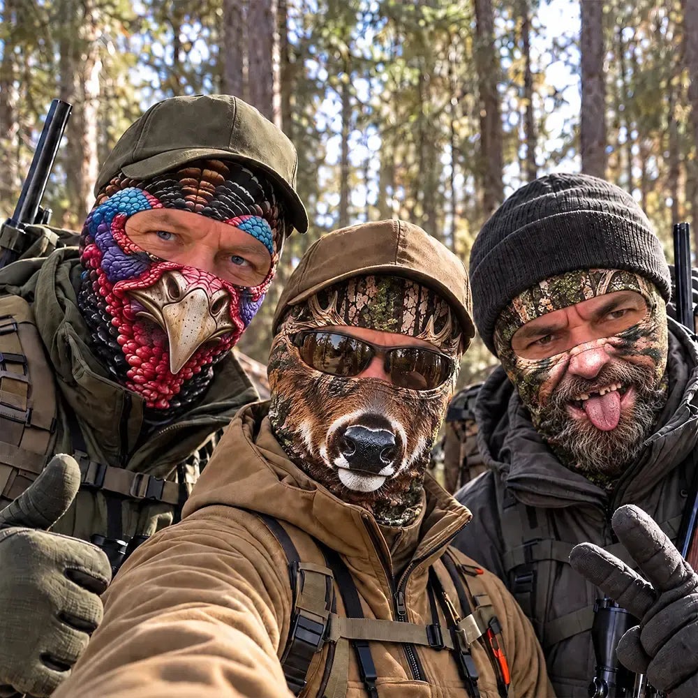 Christmas,Humorous,Hunting,Icon,Top Market - Gag Gift For Men Who Love Hunting, Hunter, Friend - Personalized Funny Realistic Buck, Turkey Head Balaclava Face Mask
