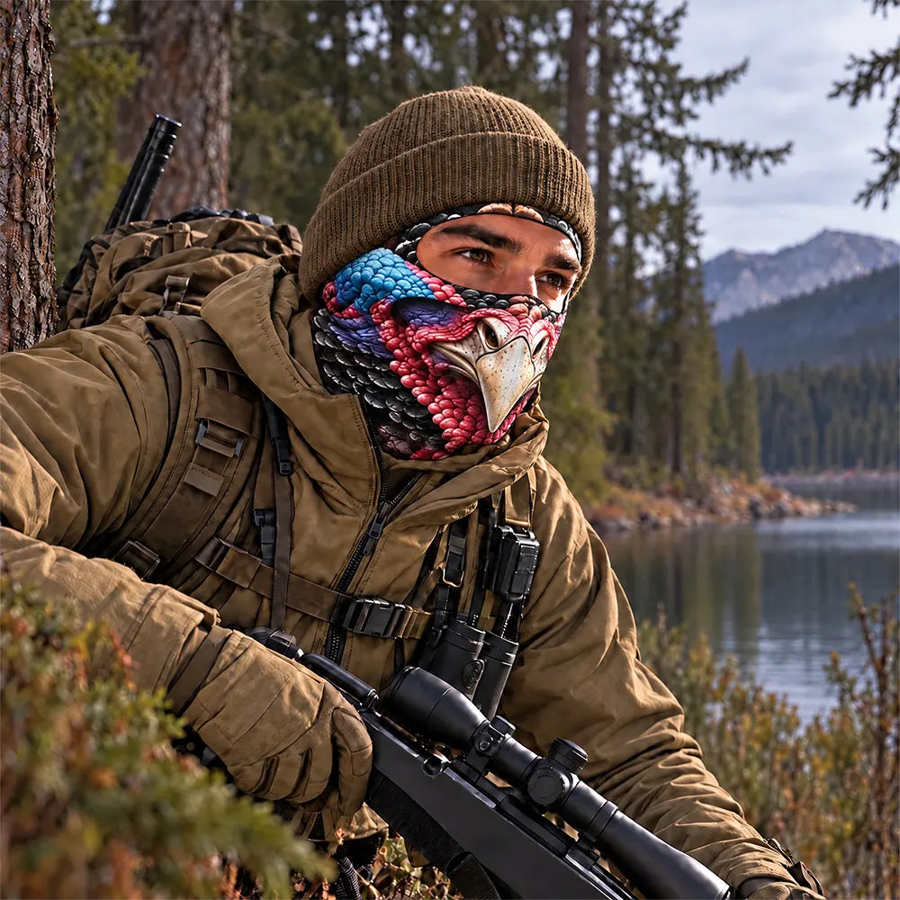 Christmas,Humorous,Hunting,Icon,Top Market - Gag Gift For Men Who Love Hunting, Hunter, Friend - Personalized Funny Realistic Buck, Turkey Head Balaclava Face Mask