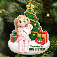 Adorable,Christmas,Gift For Kids,Vector - Baby First Christmas Gift For Big Brother Or Sister - Personalized Acrylic Ornament