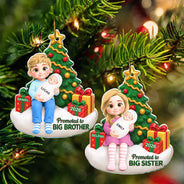 Adorable,Christmas,Gift For Kids,Vector - Baby First Christmas Gift For Big Brother Or Sister - Personalized Acrylic Ornament