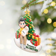 Adorable,Christmas,Gift For Kids,Vector - Baby First Christmas Gift For Big Brother Or Sister - Personalized Acrylic Ornament