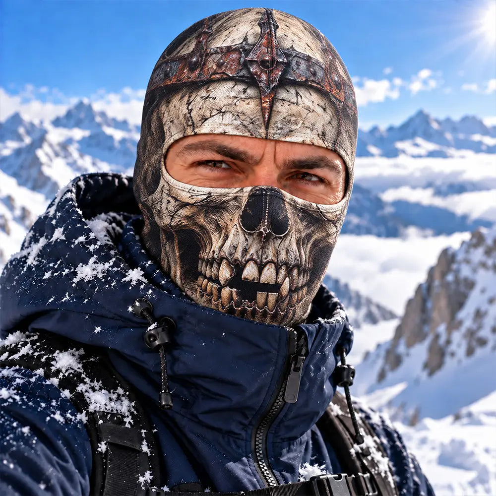 Christmas, Confident, Icon - Winter Cool Gift For Friends, Skier, Biker - Personalized Spooky Vibes Scarry Face Balaclava Face Mask