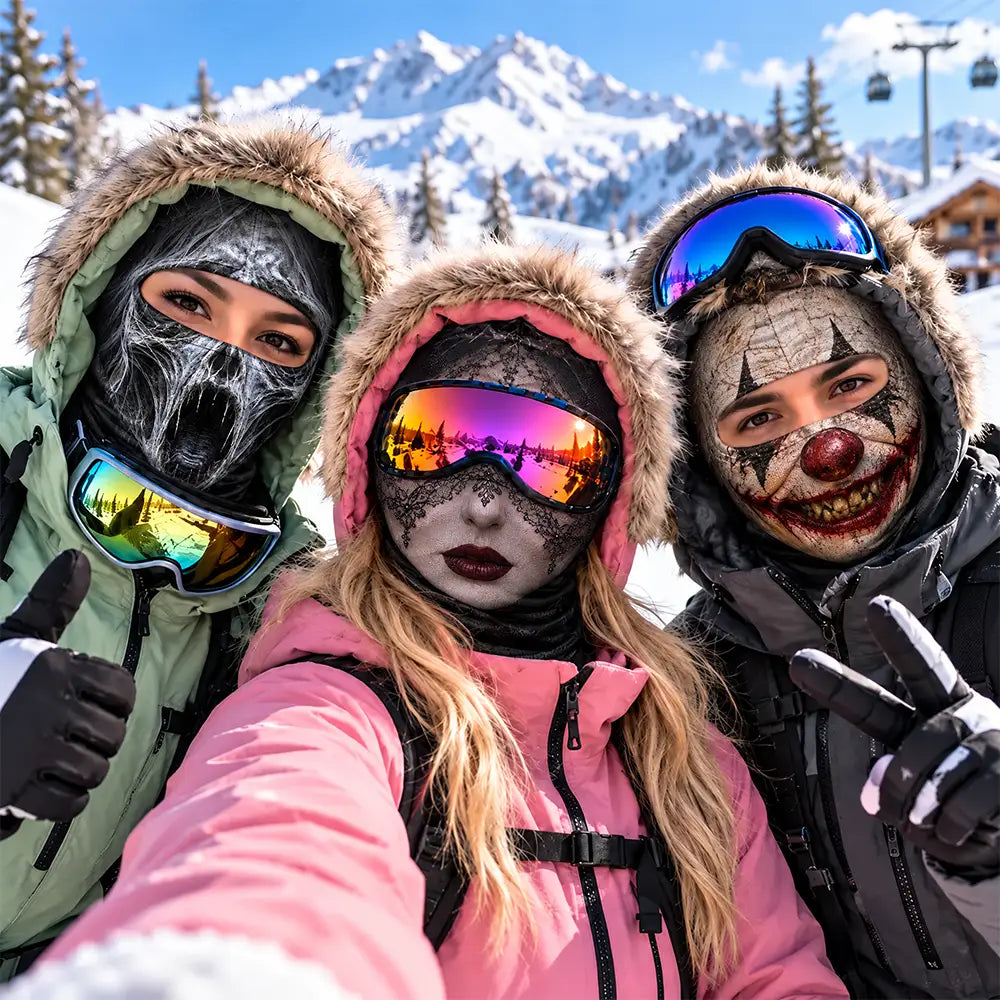 Christmas, Confident, Icon - Winter Cool Gift For Friends, Skier, Biker - Personalized Spooky Vibes Scarry Face Balaclava Face Mask
