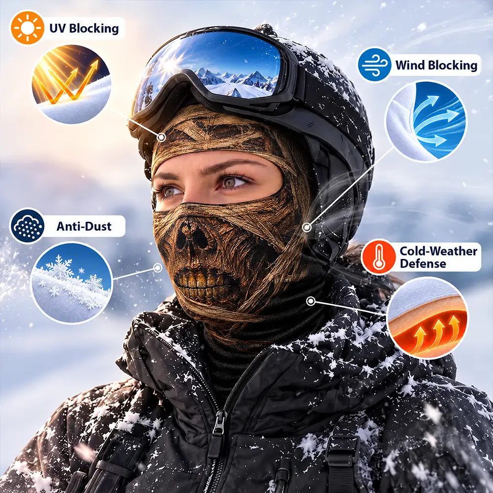Christmas, Confident, Icon - Winter Cool Gift For Friends, Skier, Biker - Personalized Spooky Vibes Scarry Face Balaclava Face Mask