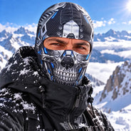 Christmas,Confident,Icon,Motorcycle - Winter Cool Gift For Friends, Biker, Skier - Personalized Realistic Skull Scarry Face Balaclava Face Mask