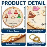 Christmas,Family,Icon,Sentimental - Christmas Gifts For Family - Personalized Family Forever Linked Together Gingerbread Style Circle Ceramic Ornament
