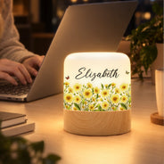 Confident,Gift For Women,Gift For Yourself,Gifts For Her,Icon - Birthday Gift For Her, Granddaughter, Daughter, Wife - Personalized Watercolor Birth Flower Touch Night Light