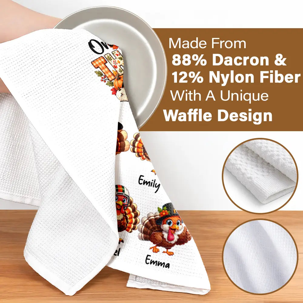 Cozy,Gift For Grandma,Gifts For Her,Icon,ThanksgivingThanksgiving Gift For Grandma - Personalized One Thankful Grandma Kitchen Towel-