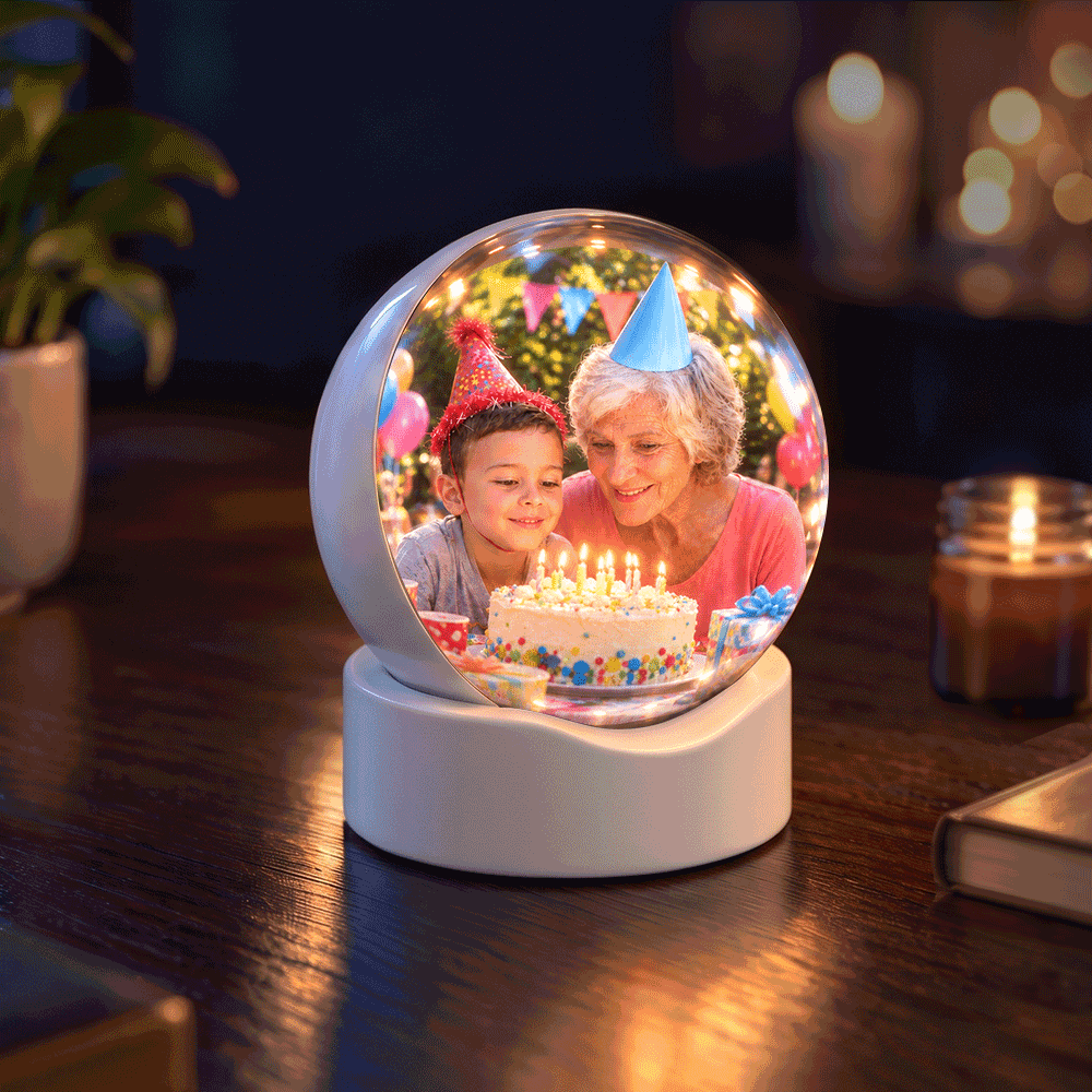 Christmas,Gift For Mother,Gifts For Her,No Custom,Sentimental - Our Family, This Year - Christmas Bauble, Table Decor Video Crystal Ball