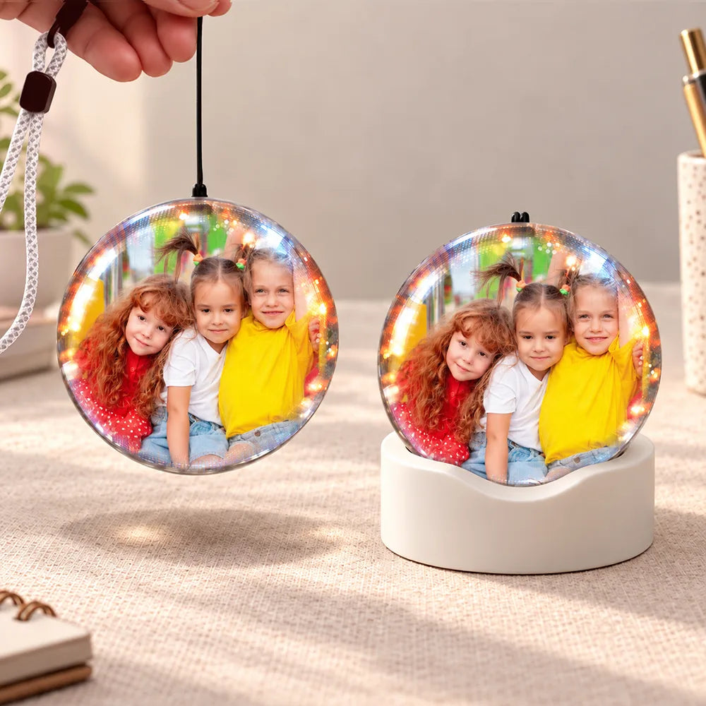 Christmas,Gift For Mother,Gifts For Her,No Custom,Sentimental - Our Family, This Year - Christmas Bauble, Table Decor Video Crystal Ball