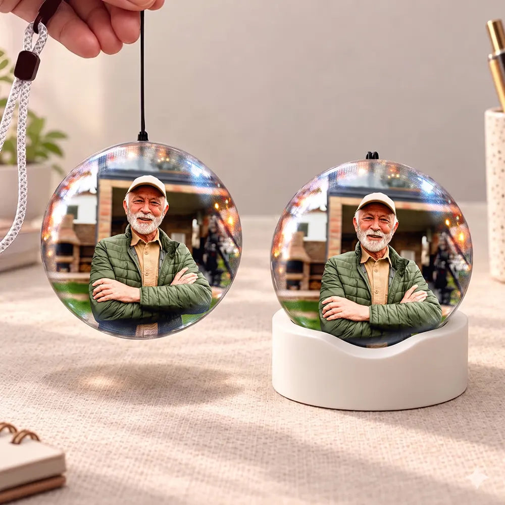 Christmas,Gift For Yourself,Gifts For Her,Gifts For Him,Memorial,No Custom,Sympathetic - Our First Christmas Couple Wedding Anniversary - Bauble, Table Decor Video Clear Ball