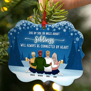 Family Brothers & Sisters Our Paths May Change As Life Goes On - Christmas Gift For Sibling - Personalized Custom Aluminum Ornament