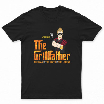 Father Grilling The Grillfather - Gift For Father - Personalized Custom T Shirt