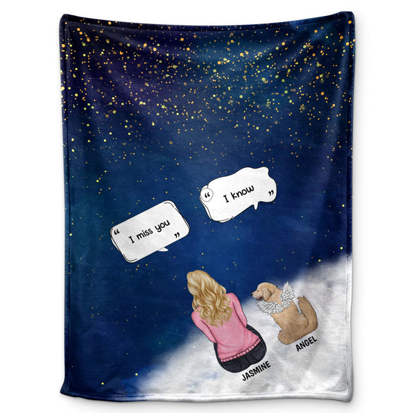 Pet Memorial I Miss You - Memorial Gift For Pet Lovers - Personalized Fleece Blanket