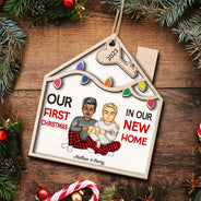 In Our New Home - Christmas Gift For Couple - Personalized 2-Layered Wooden Ornament