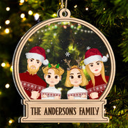 Christmas Family Custom Name - Gift For Family - Personalized 2-Layered Mix Ornament