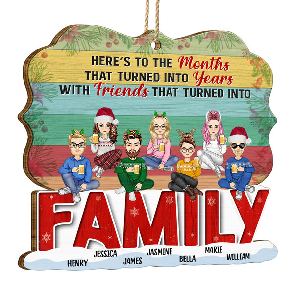 Turned Into Years - Christmas Gift For Besties - Personalized Custom Shaped Wooden Ornament