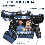 Christmas Couple The Year You Finally Gave Up - Gift For Couples - Personalized Unisex Ugly Sweater