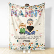 Chibi Remember How Much We Love You - Gift For Grandma - Personalized Fleece Blanket, Sherpa Blanket