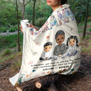 Chibi Remember How Much We Love You - Gift For Grandma - Personalized Fleece Blanket, Sherpa Blanket