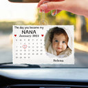 Calendar Custom Photo The Day You Became My Mommy - Gift For Mother, Father - Personalized Acrylic Car Hanger