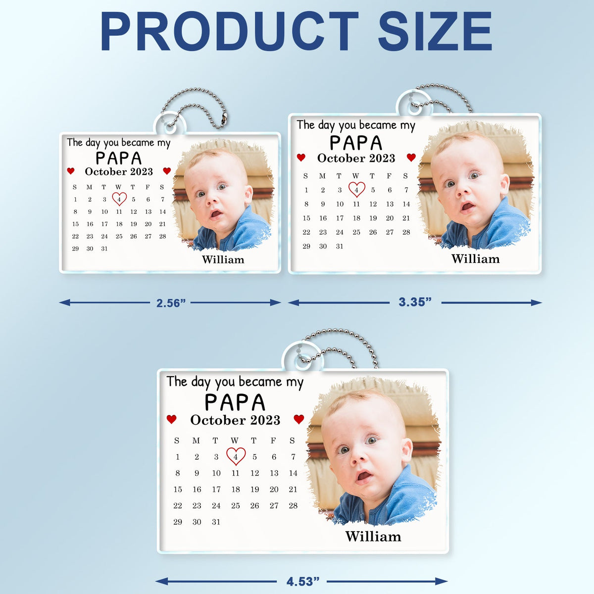 Calendar Custom Photo The Day You Became My Mommy - Gift For Mother, Father - Personalized Acrylic Car Hanger