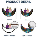 Grandma Mom And Children Sitting On The Moon - Personalized Window Hanging Suncatcher Ornament