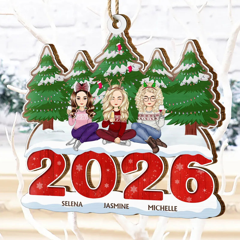 2026 Christmas Family A Whole Lot Of Love - Personalized Custom Shaped Wooden Ornament