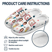 Custom Photo Best Nana Mom Ever - Personalized Fluffy Slippers