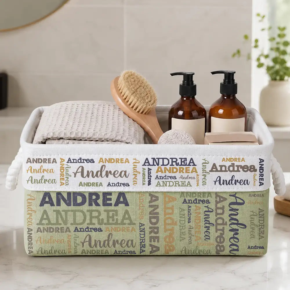 Gift For Kids, Adorable, Custom Text - Kid Baby Family Custom Name - Personalized Storage Basket