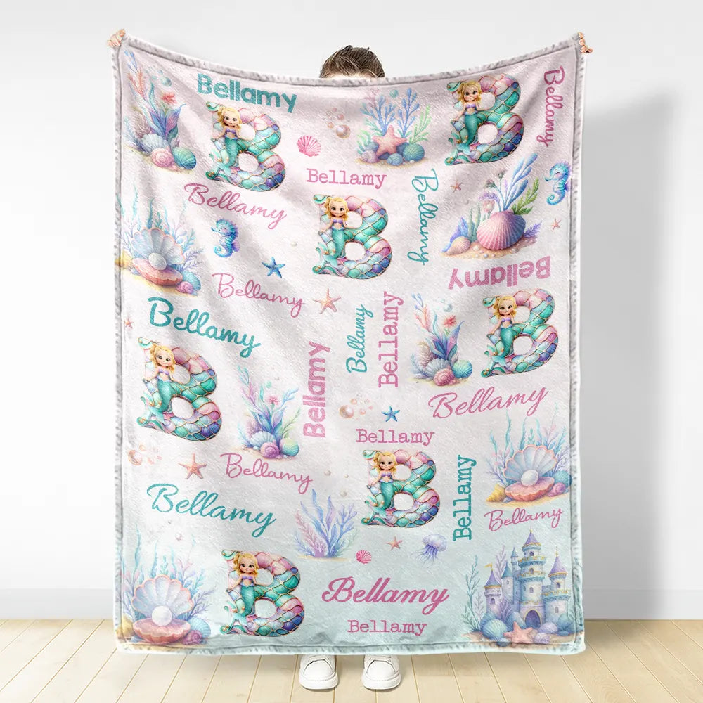 Gift For Kids,Gift For Grandkids,Gift For Daughter,Gift For Son,Happ - Kid Boy Kid Girl Cute Monogram - Personalized Fleece Blanket, Sherpa Blanket