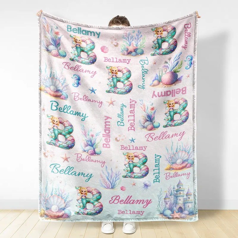 Gift For Kids,Gift For Grandkids,Gift For Daughter,Gift For Son,Happ - Kid Boy Kid Girl Cute Monogram - Personalized Fleece Blanket, Sherpa Blanket