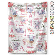 Gift For Kids,Gift For Grandkids,Gift For Daughter,Gift For Son,Happ - Kid Boy Kid Girl Cute Monogram - Personalized Fleece Blanket, Sherpa Blanket