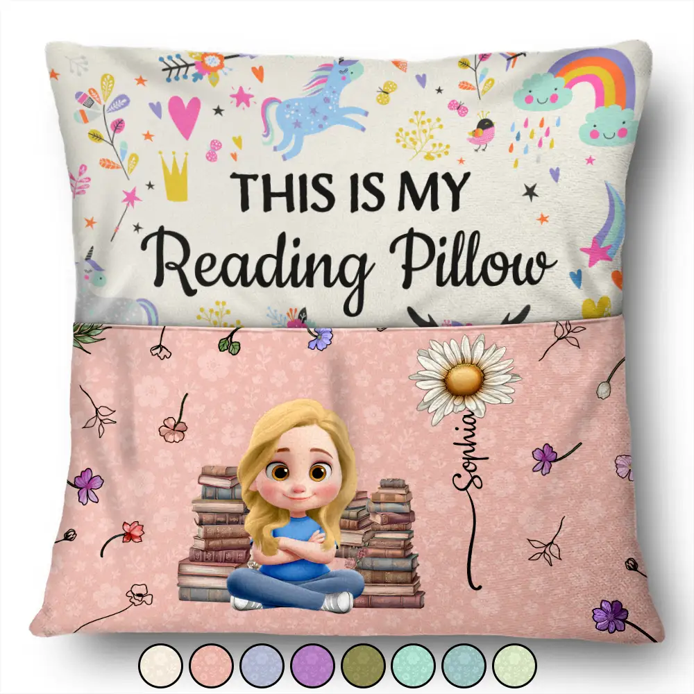 Kid Reading Pillow Birth Month Flower - Personalized Pocket Pillow