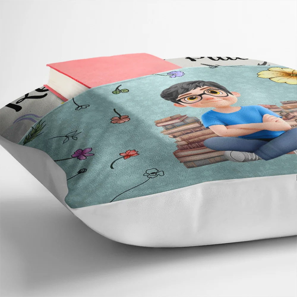 Gift For Kids, Gift For Grandkids, Happy - Kid Reading Pillow Birth Month Flower - Personalized Pocket Pillow