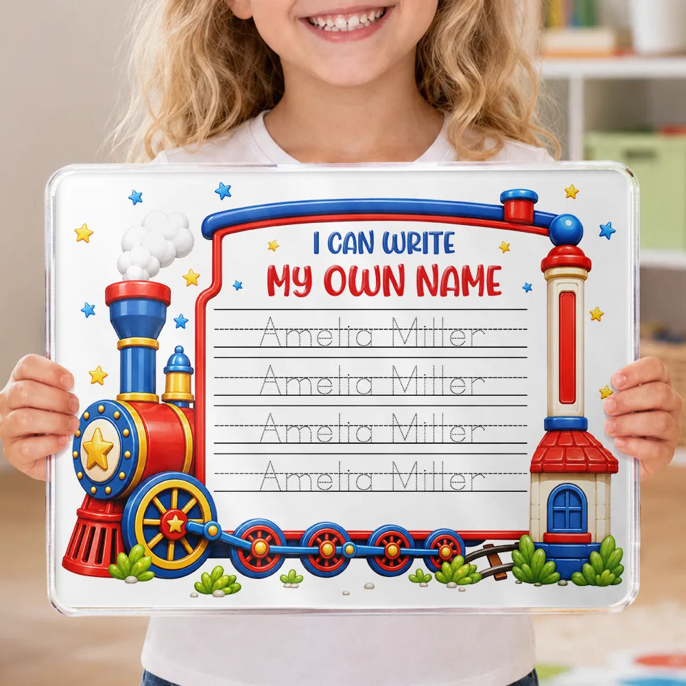 Adorable,Back To School,Gift For Kids,Custom Text - Kid Vehicle - Personalized Acrylic Tracing Board