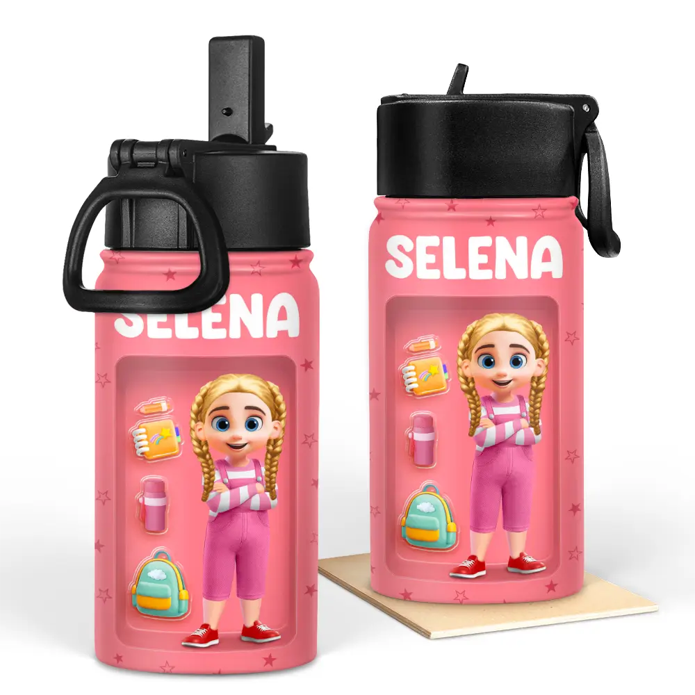 Kid's Name Back To School - Personalized Kids Water Bottle