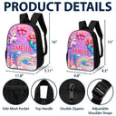 Top Market,Adorable,Back To School,Gift For Kids,Custom Text - Kids Adventure With Dinosaur Unicorn & Wild Animal - Personalized Kids Backpack