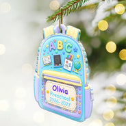 Adorable,Christmas,Gift For Kids,Custom Text - Kids Backpack First Day Of School - Personalized Custom Shaped Acrylic Ornament