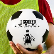 Gift For Father,Top Market,Football (Soccer),Humorous,Summer Soccer Games,Icon - Kids Backside Line Art We Scored The Best Dad - Personalized Soccer Ball