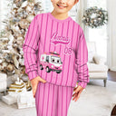 Baseball,Playful,Gift For Kids,Icon - Kids Car Vehicle Name & Number - Personalized Kid Pajamas Set