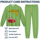 Baseball,Playful,Gift For Kids,Icon - Kids Car Vehicle Name & Number - Personalized Kid Pajamas Set