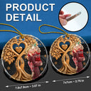 Anniversary,Christmas,Romantic,Gift For Couples,Vector - Kissing Couple Under Heart Tree - Personalized Circle Glass Ornament
