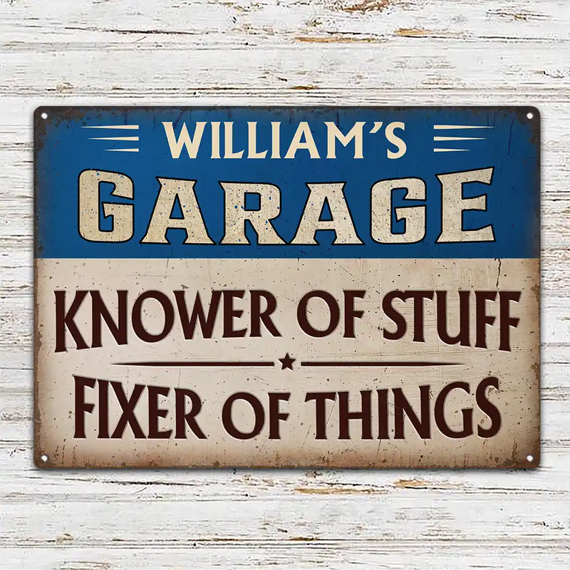 Top Market, Gift For Men, Gift For Yourself, Proud, Custom Text - Knower And Fixer - Personalized Classic Metal Signs
