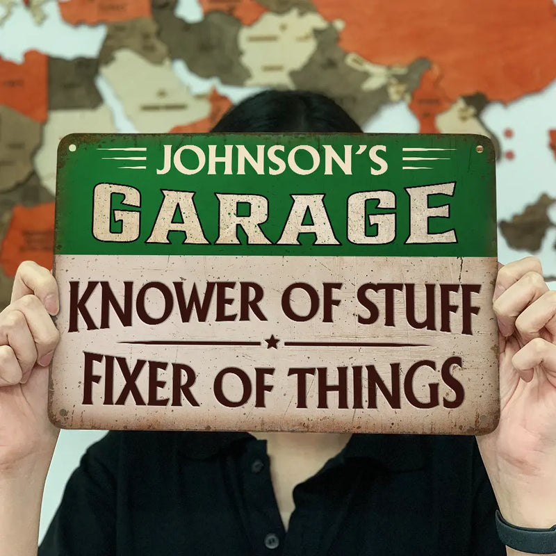 Top Market, Gift For Men, Gift For Yourself, Proud, Custom Text - Knower And Fixer - Personalized Classic Metal Signs