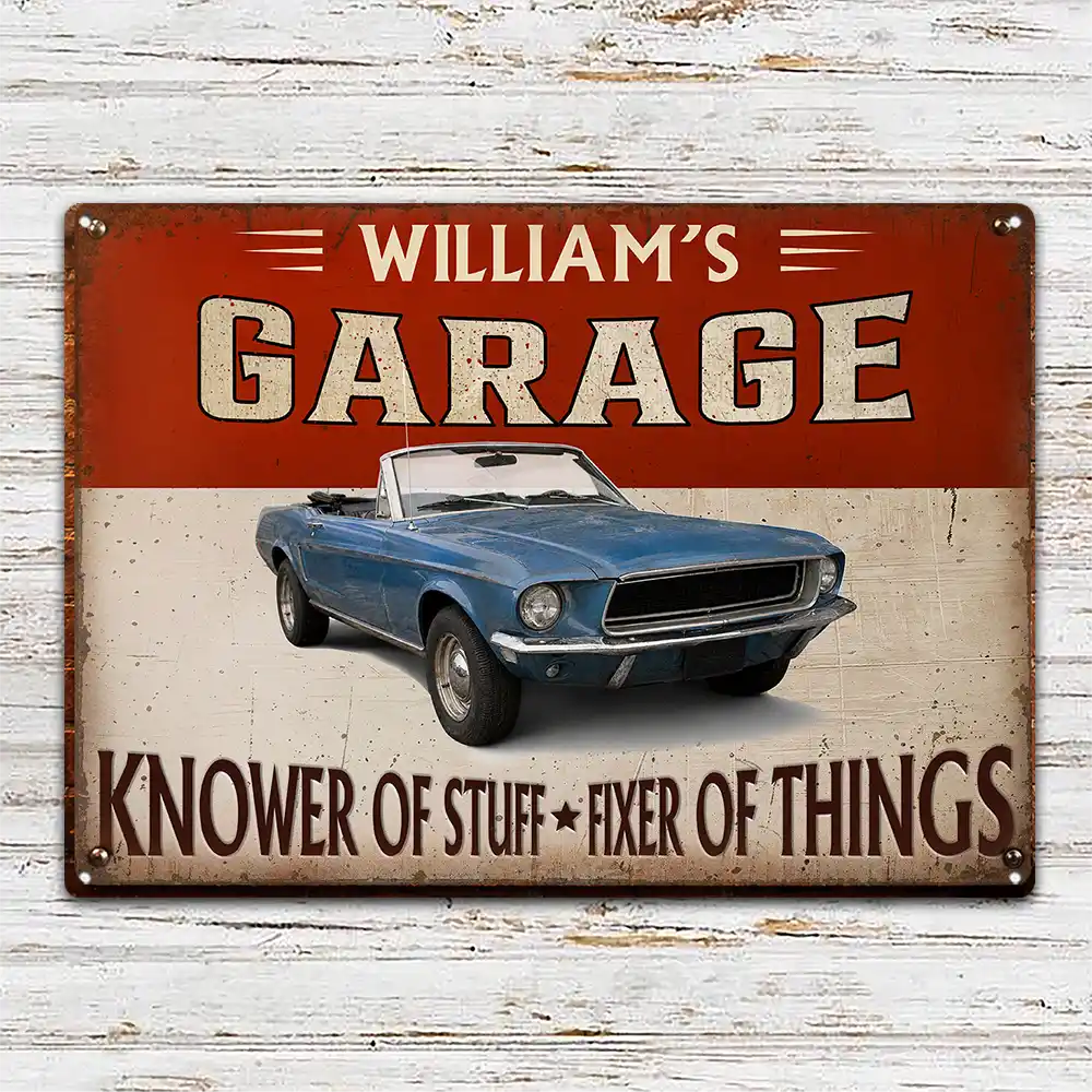 Top Market, Gift For Men, Gift For Yourself, Confident, Icon - Knower Of Stuff Fixer Of Things - Personalized Classic Metal Signs