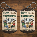 Keys To The Camper - Anniversary, Loving Gifts For Couples, Husband, Wife, Camping Lovers - Personalized Aluminum Keychain
